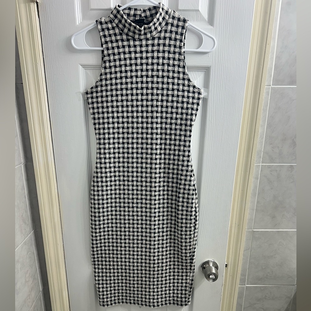 Rebel Sugar Black and White Checkered Midi Dress